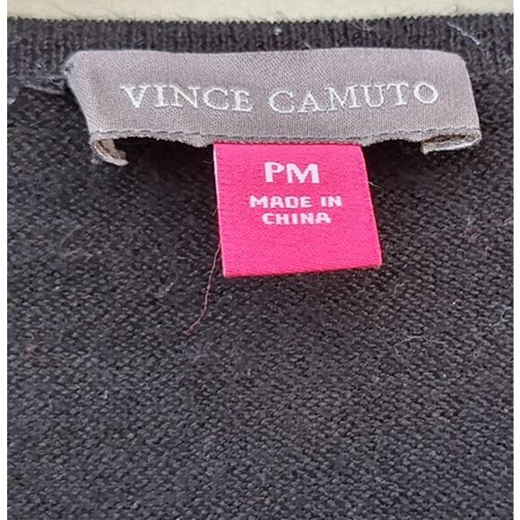 Vince Camuto Viscose Metallic Bell Sleeves Black Lightweight Sweater Size M - Picture 3 of 7